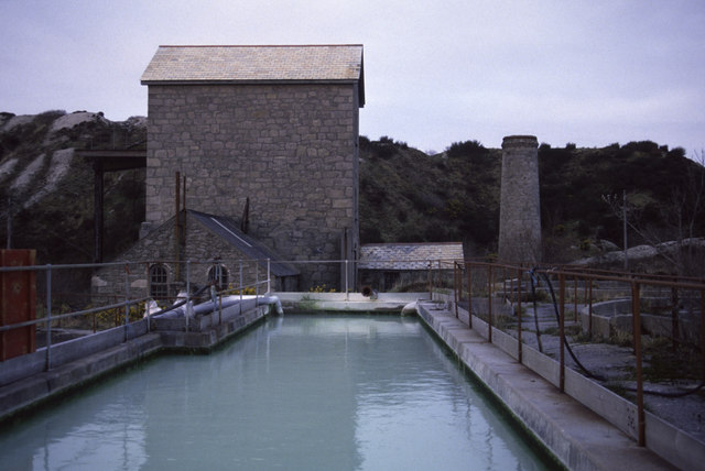 The granite engine house at Parkandillick, home of the last complete Cornish beam engine in the clay country